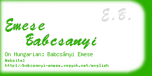 emese babcsanyi business card