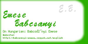 emese babcsanyi business card